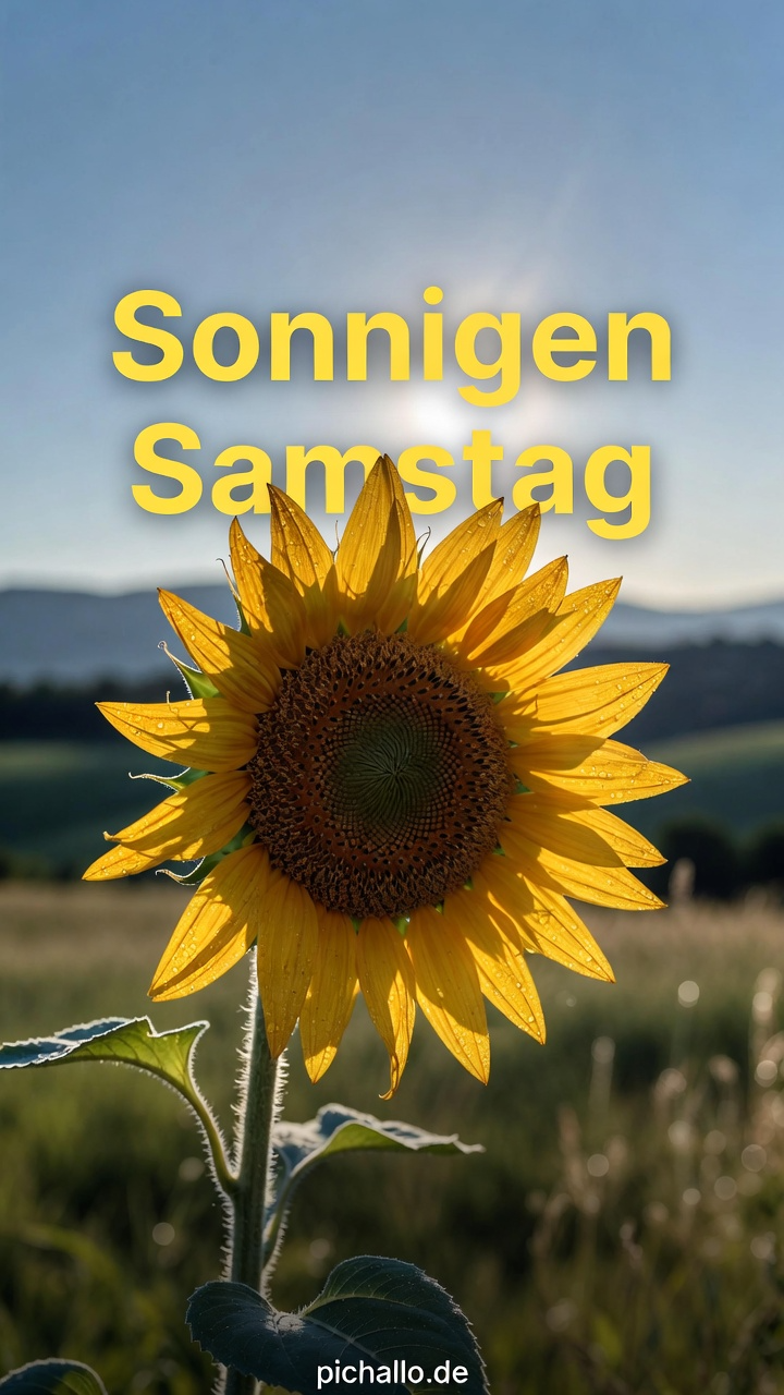 Prächtige Sonnenblume im Morgenlicht Samstag Morgen