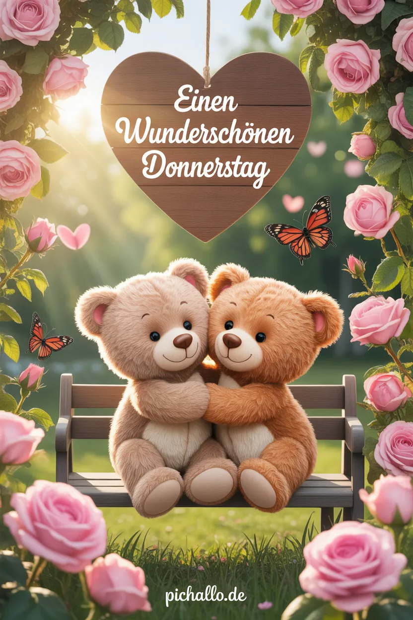 Romantische Donnerstag Bilder mit Teddybären