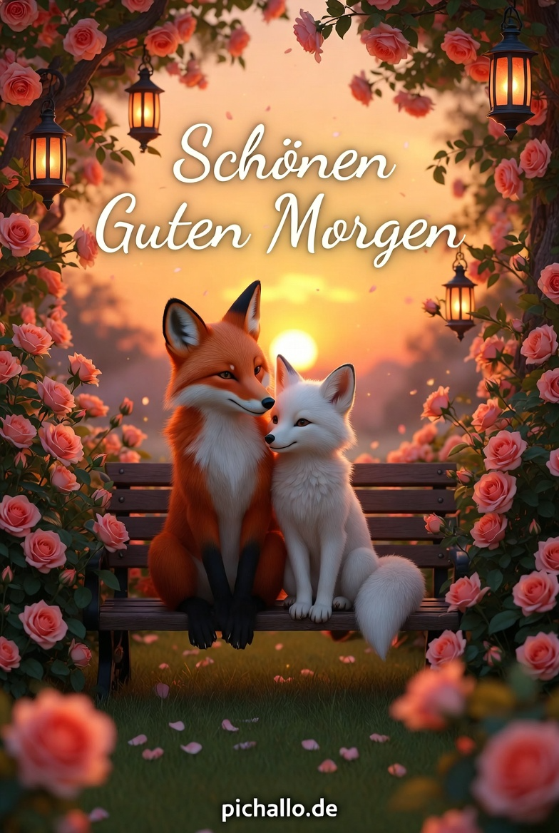 Romantische Fuchs Paar Rosen Bilder