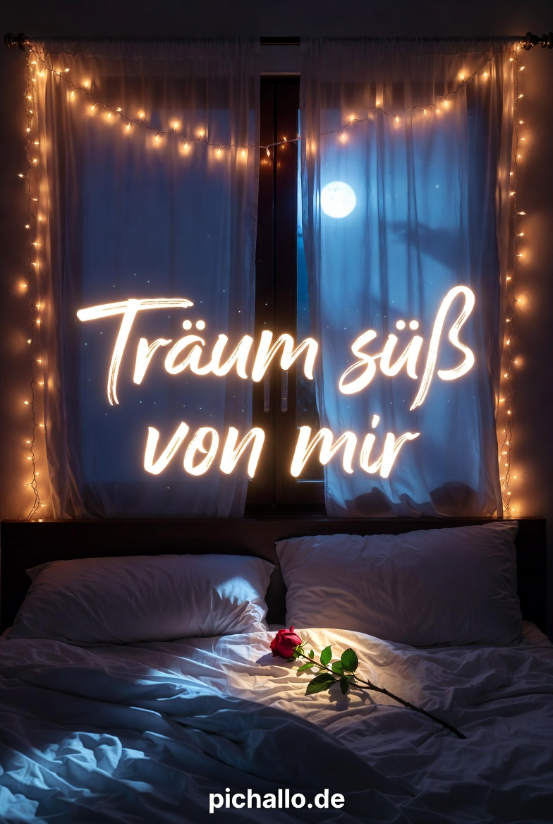 Romantische Gute Nacht Bilder für deinen Partner mit Rosen