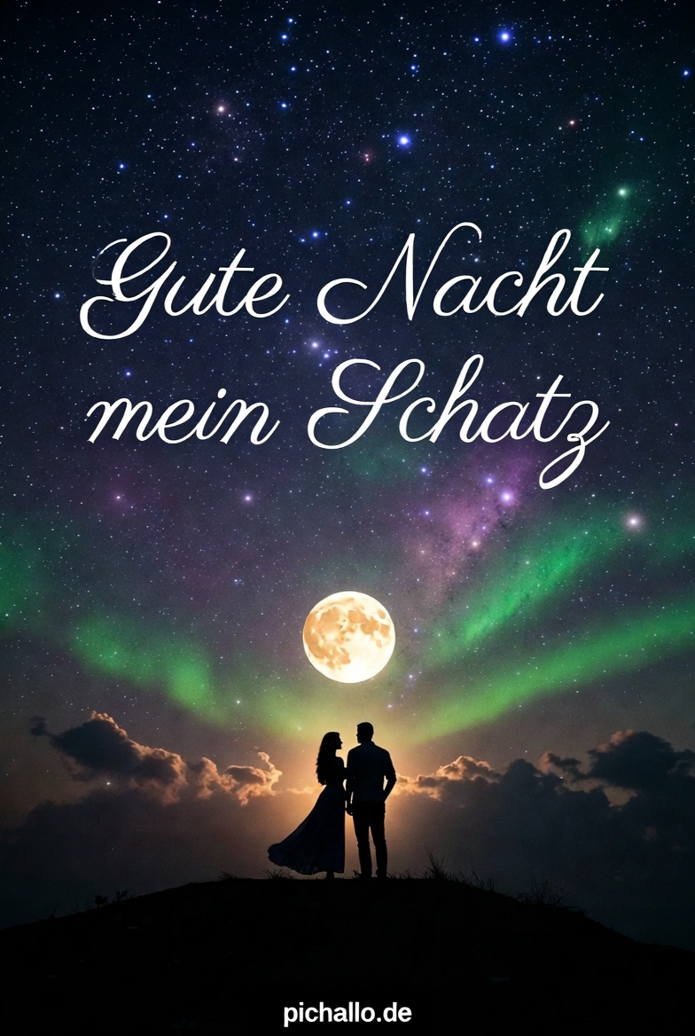 Romantische Gute Nacht Bilder für deinen Partner mit Vollmond