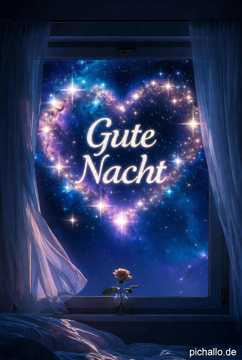 Romantische Gute Nacht Bilder mit Schlafzimmerfenster