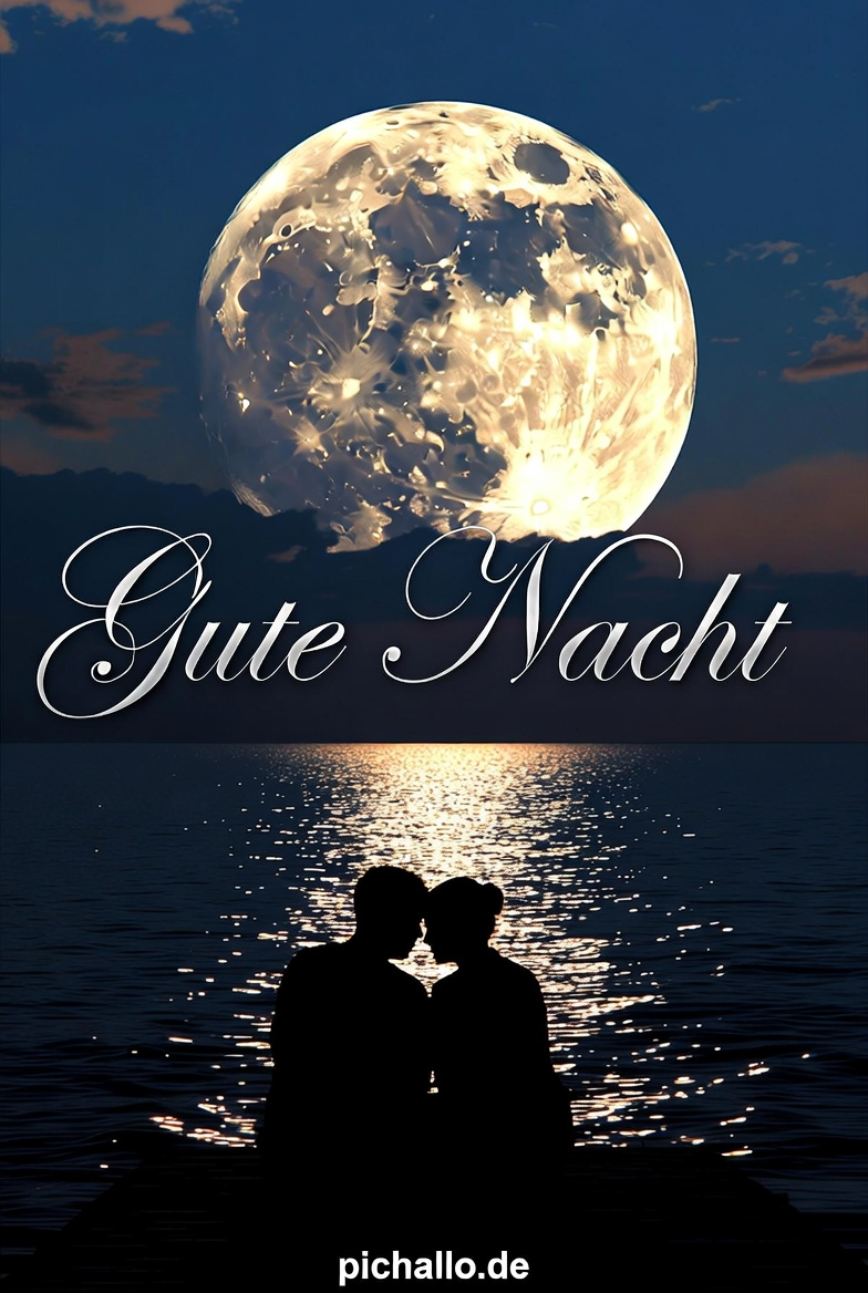 Romantische Gute Nacht Bilder mit Vollmond