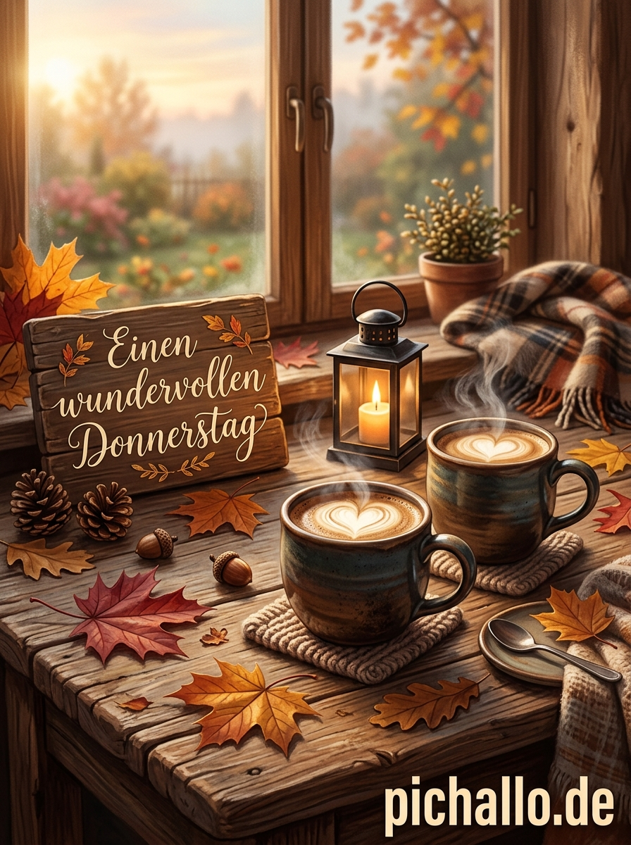 Romantische Herbst Kaffee Bilder für den Partner