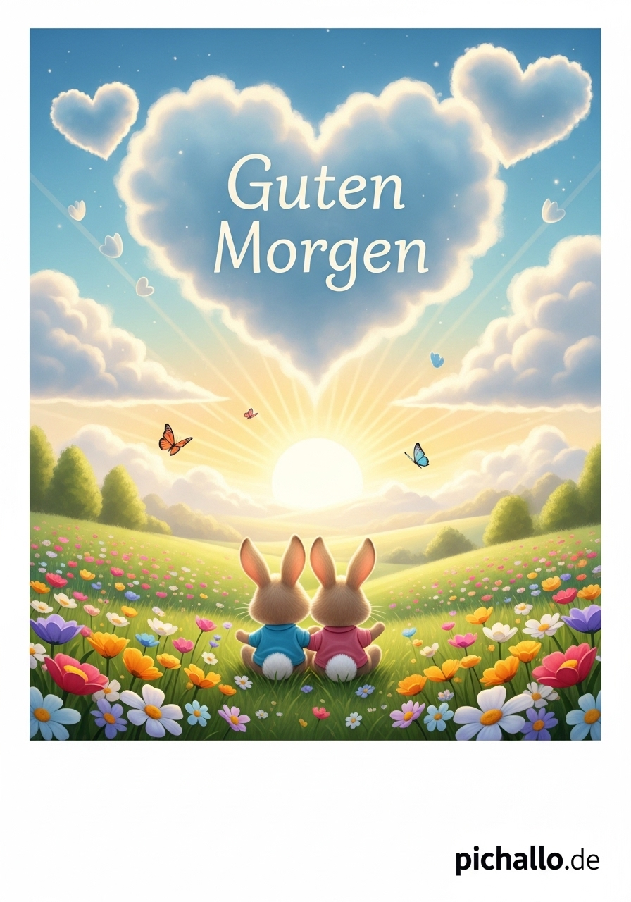Romantische Herzwolken Bilder im Frühlingshimmel