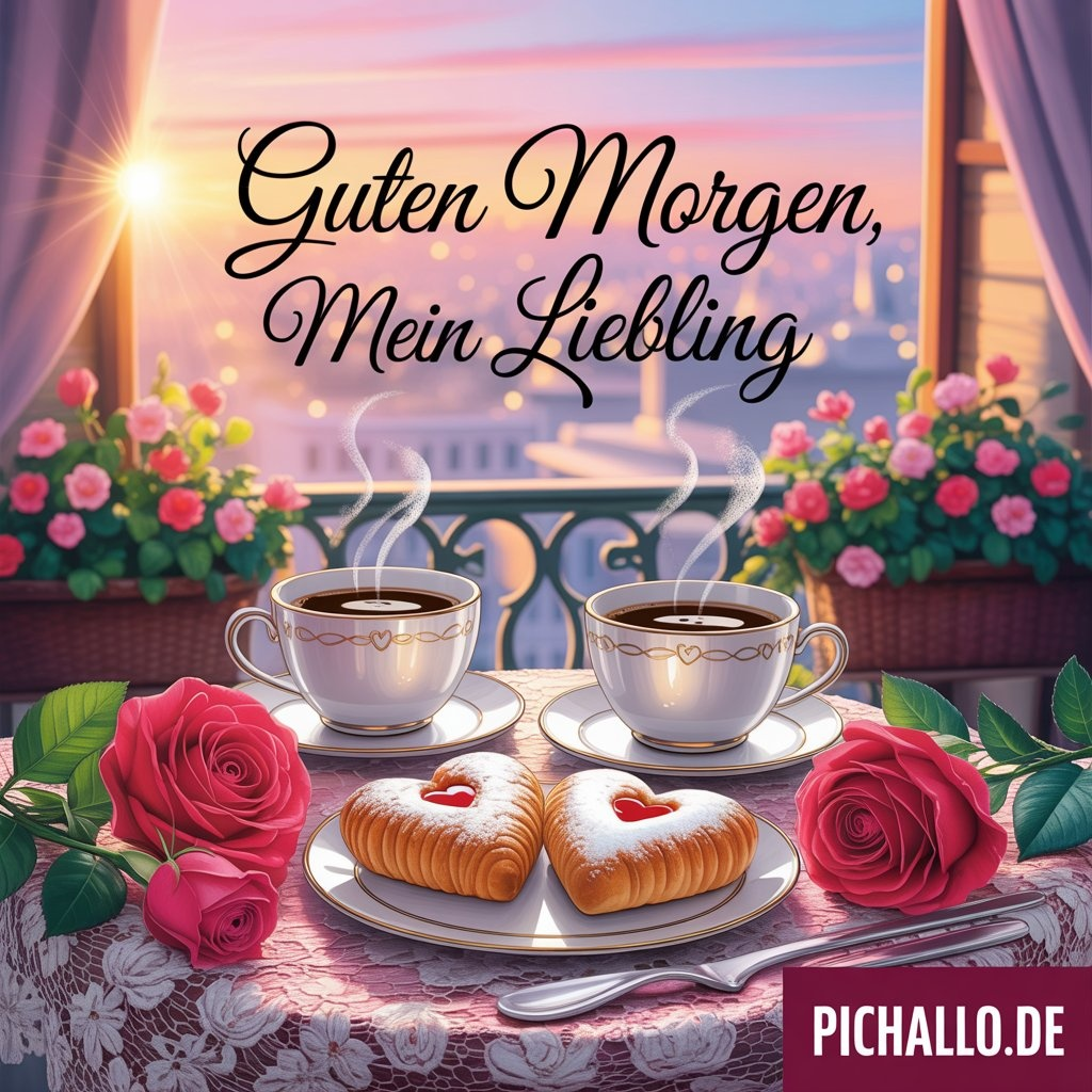 Romantische Kaffee Rosen Bilder zum Dienstagmorgen