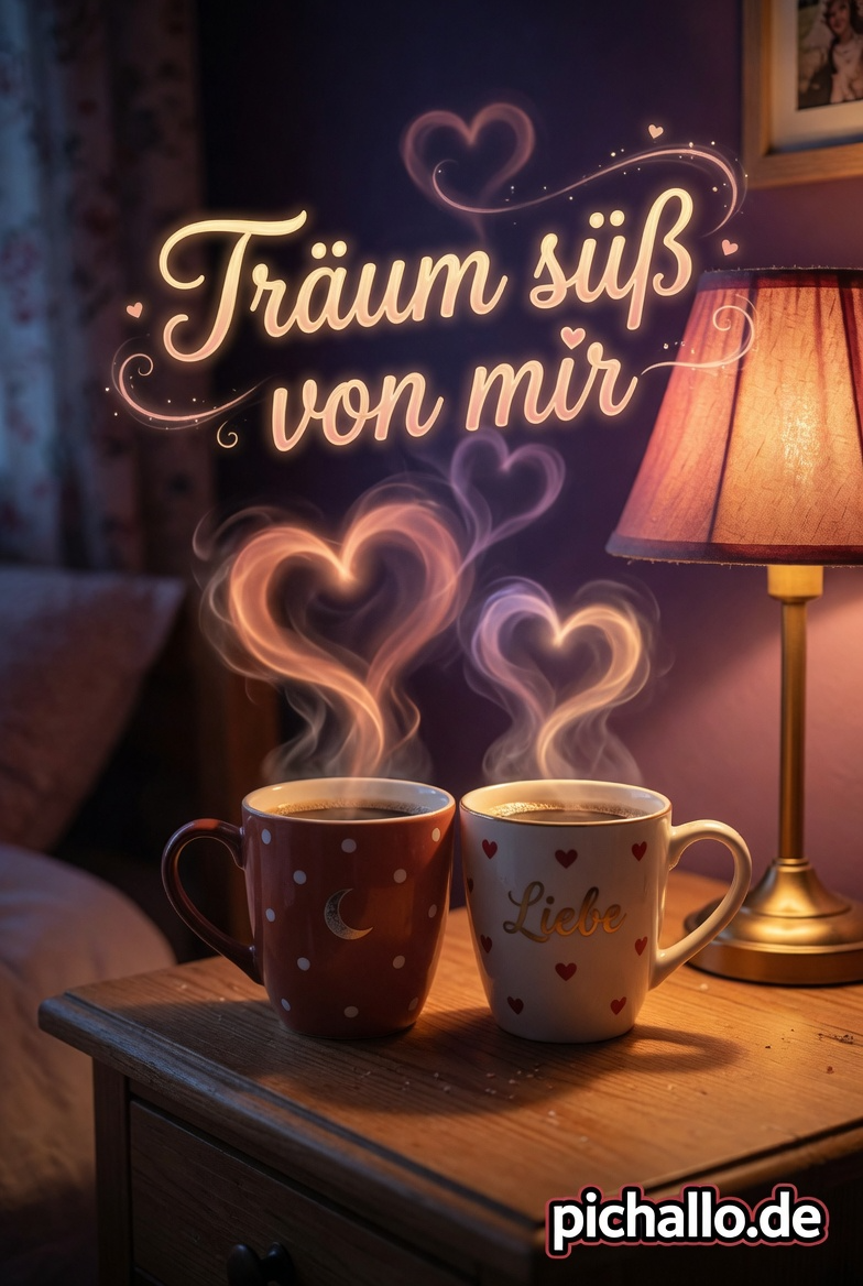 Romantische Kaffeetassen Gute Nacht Bilder