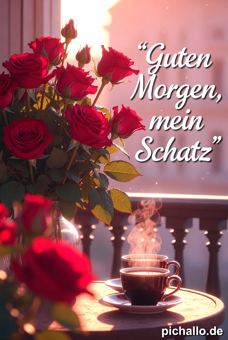 Romantische Rosen Kaffee Bilder zum Dienstagmorgen