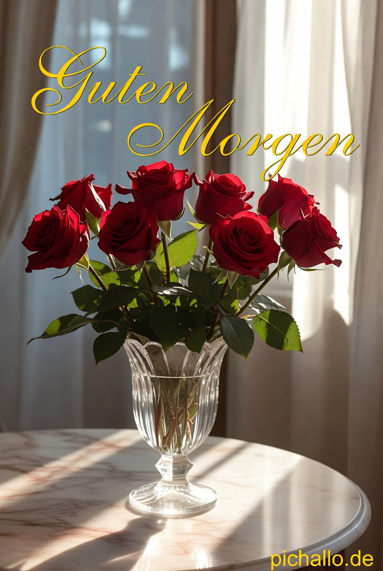 Romantische Rosen Kristallvase Bilder