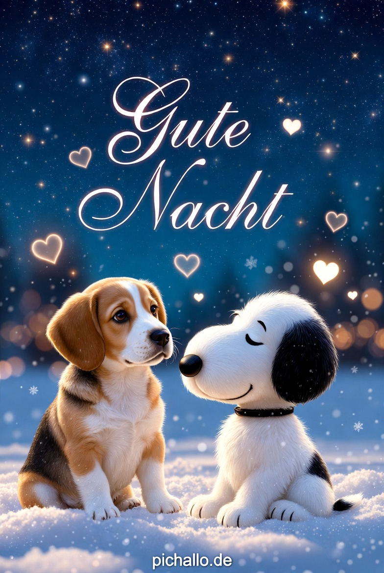 Romantische Snoopy und Weiblicher Beagle Gute Nacht Bilder