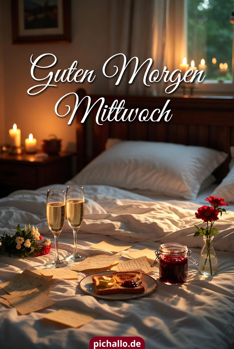 Romantisches Frühstück im Bett Bilder