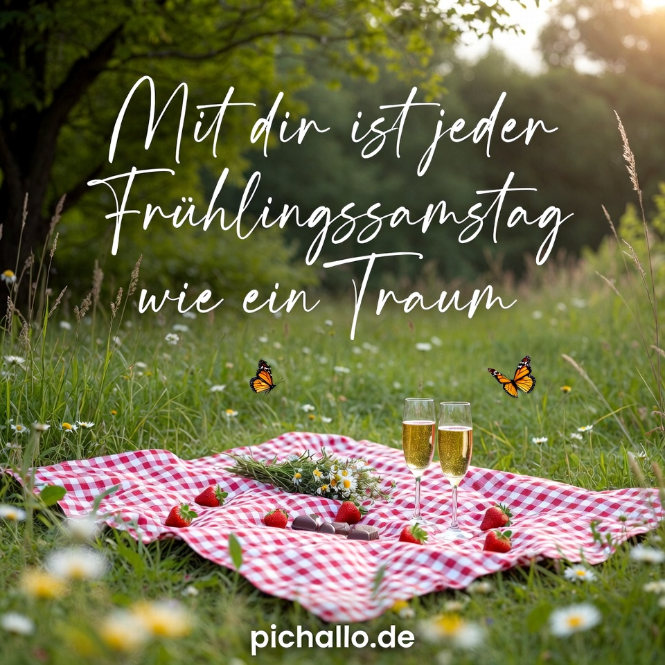 Romantisches Picknick im wilden Blumenmeer