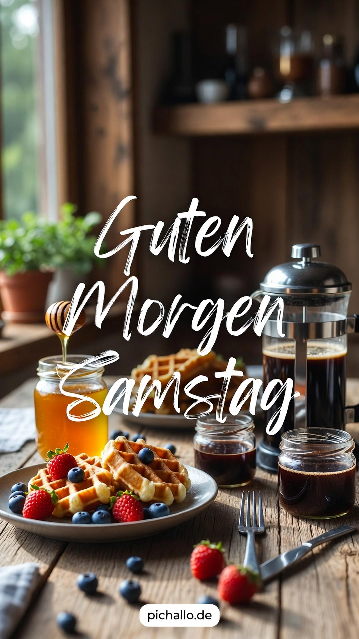 Rustikales Wochenend Frühstück Köstliches Guten Morgen Samstag
