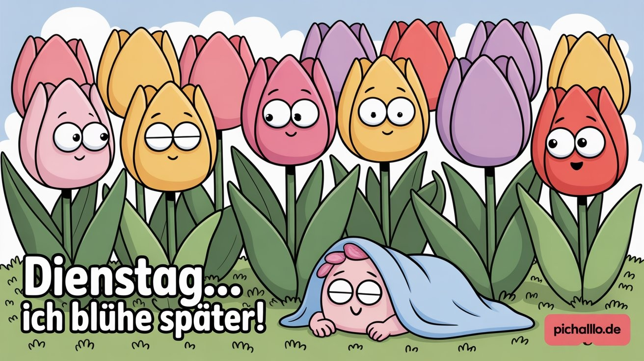 Schlafende Tulpen Blumen Bilder am Morgen