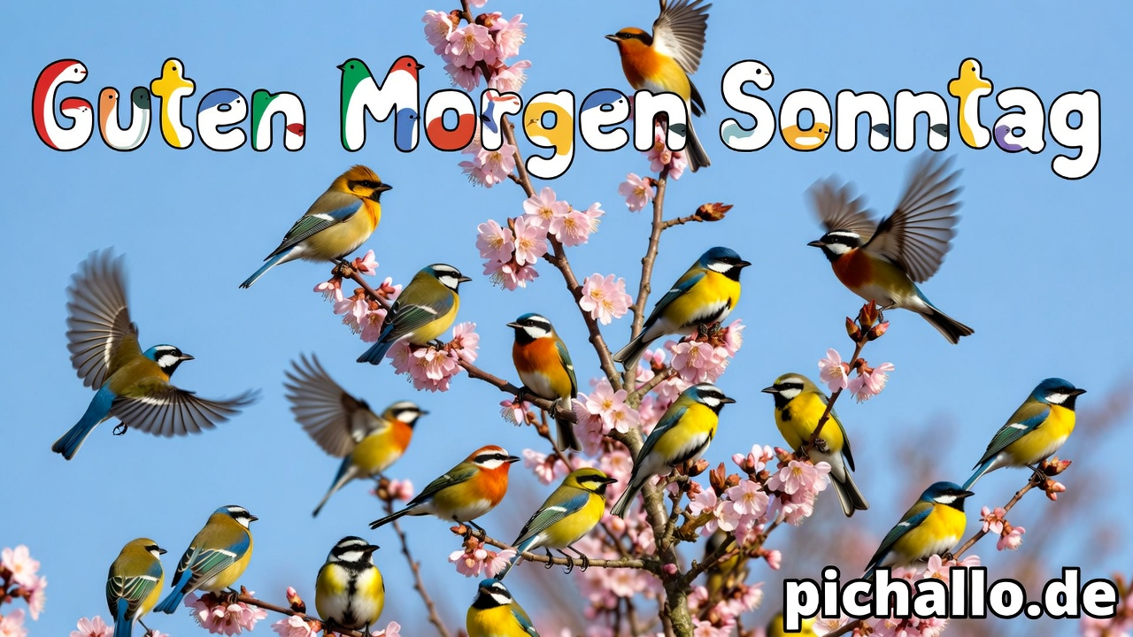 Singvögel Kirschblüten Bilder