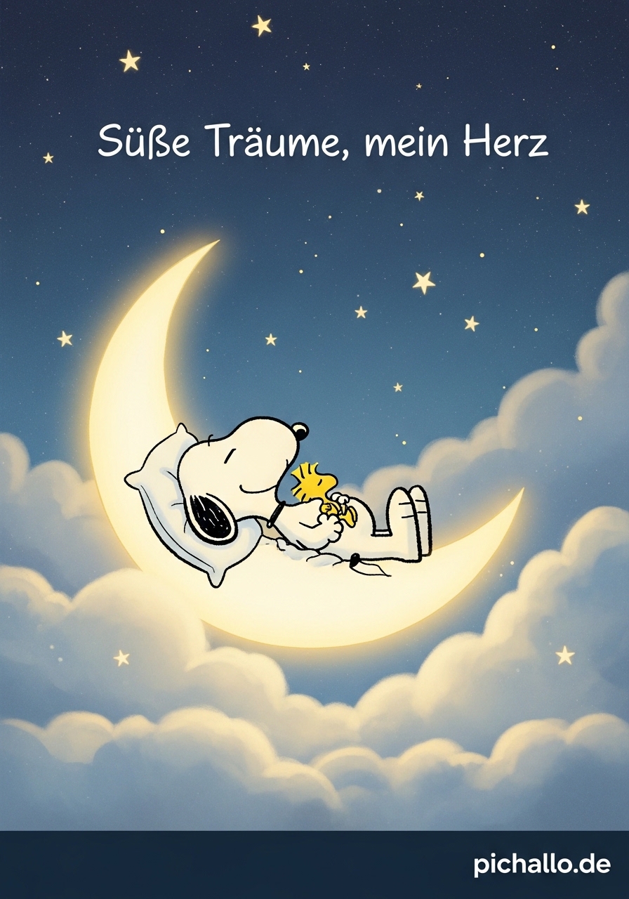 Snoopy Mond und Wolken Bilder für Verliebte