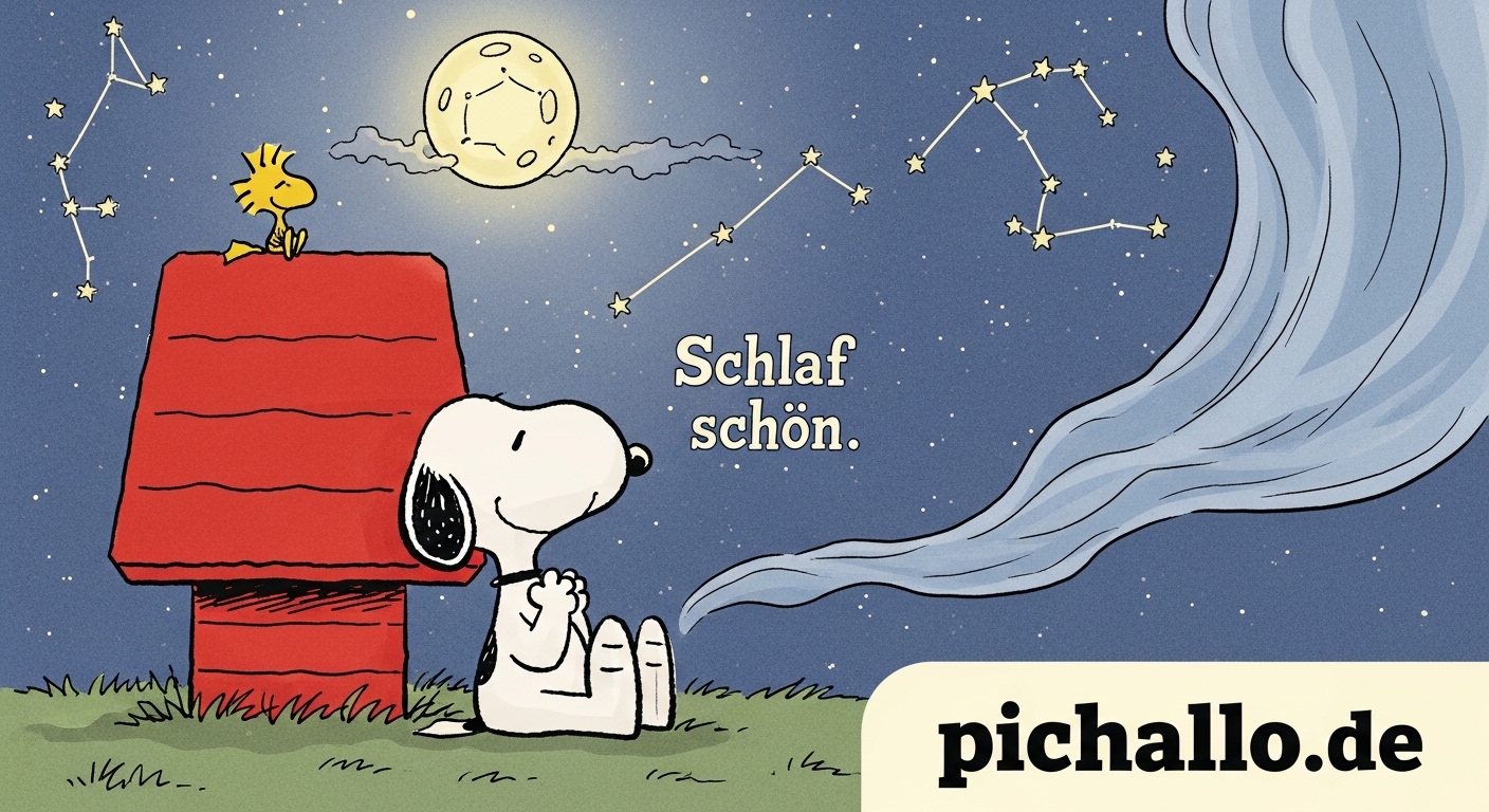 Snoopy Mondschein Bilder auf der Hundehütte