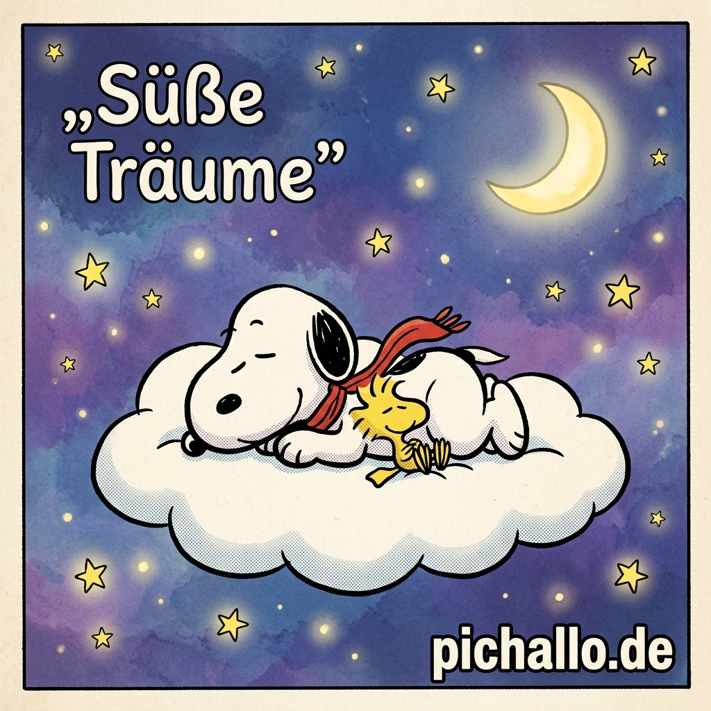 Snoopy Wolken und Sterne Bilder bei Nacht