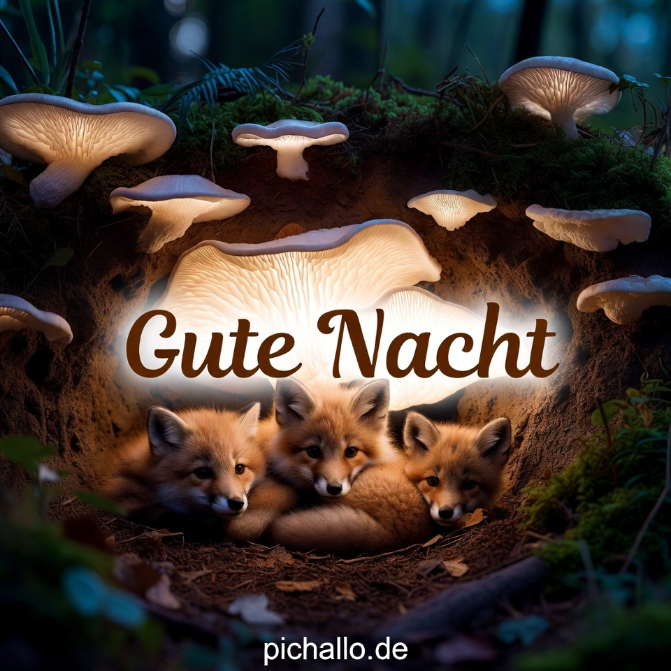 Süße Gute Nacht Bilder mit Füchsen