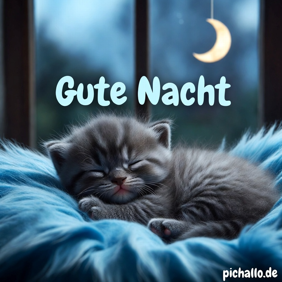 Süße Gute Nacht Bilder mit Kätzchen