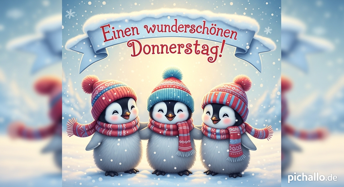 Süße Pinguin Winter Bilder für Morgengrüße