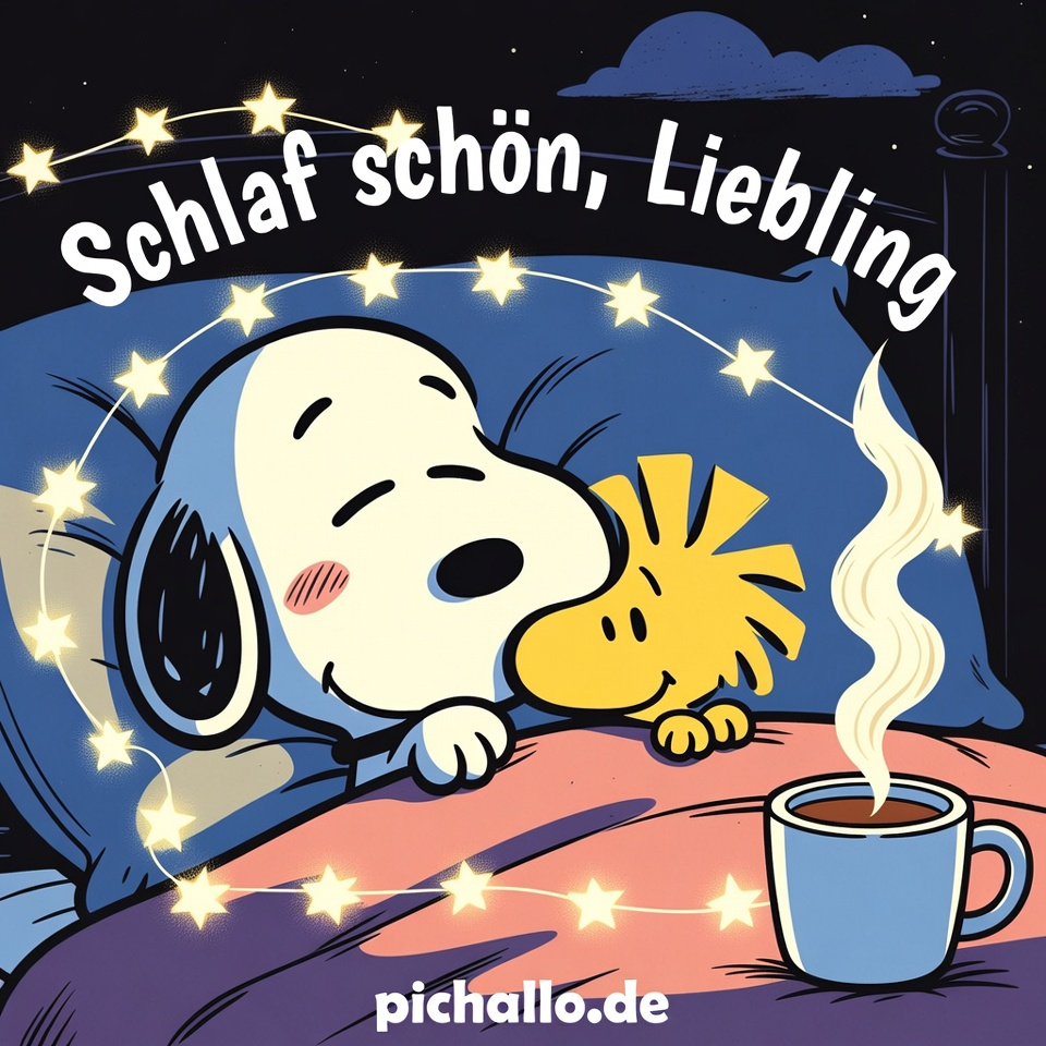 Süße Snoopy Kuschel Bilder zur Guten Nacht
