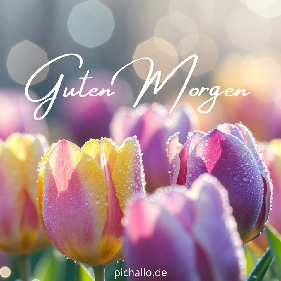 Tautropfen Tulpen Close-up Bilder