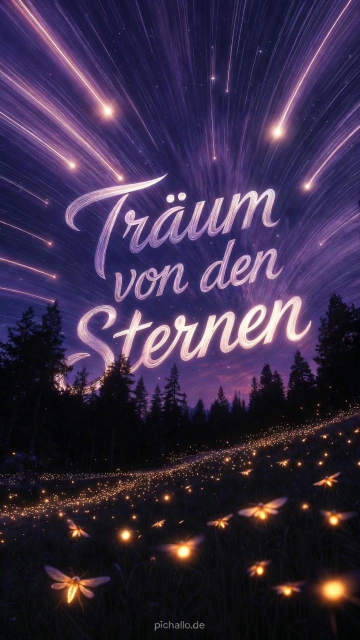 Traumhafte Gute Nacht Bilder mit Sternschnuppen