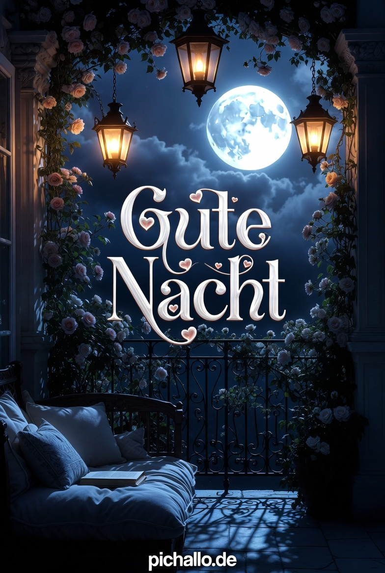 Traumhafter Mondlicht Balkon Bilder