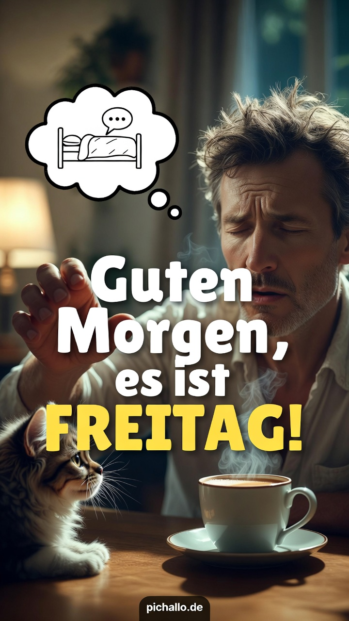 Verschlafener Morgen mit vorwurfsvollem Haustier