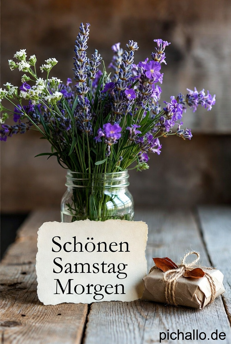 Wildblumen im Mason Jar mit Lavendel Samstag Morgen