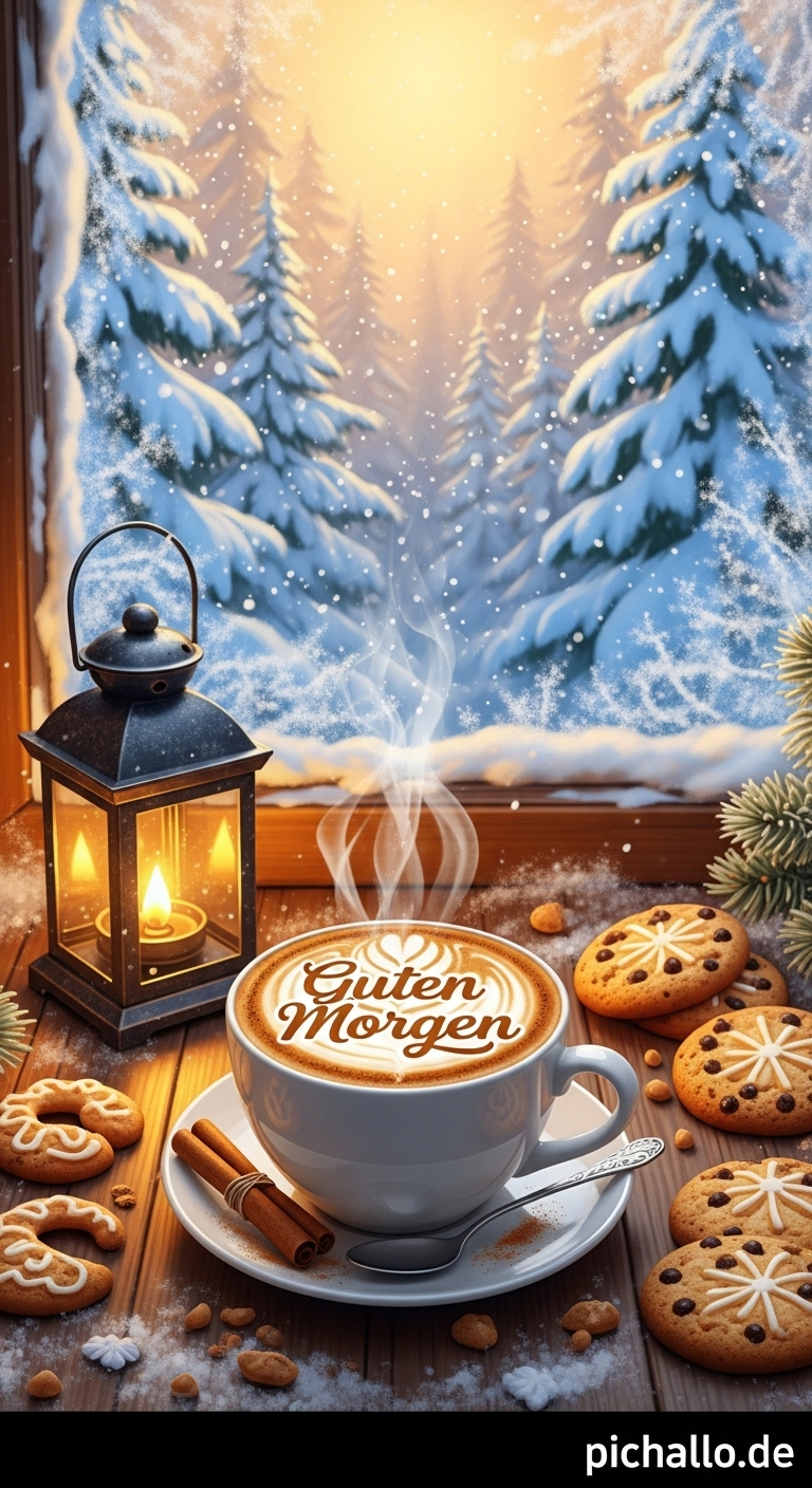 Winter Kaffee Bilder mit Kaminfeuer