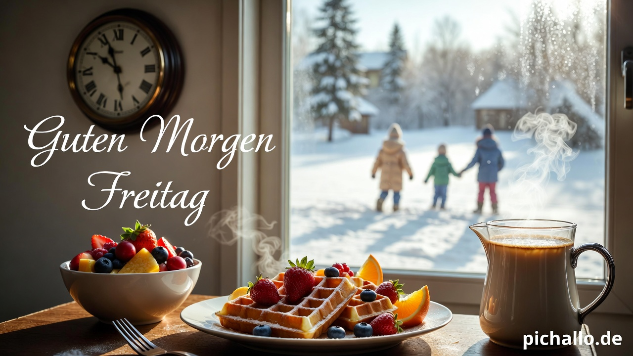 Winterfrühstück mit Aussicht auf Schnee
