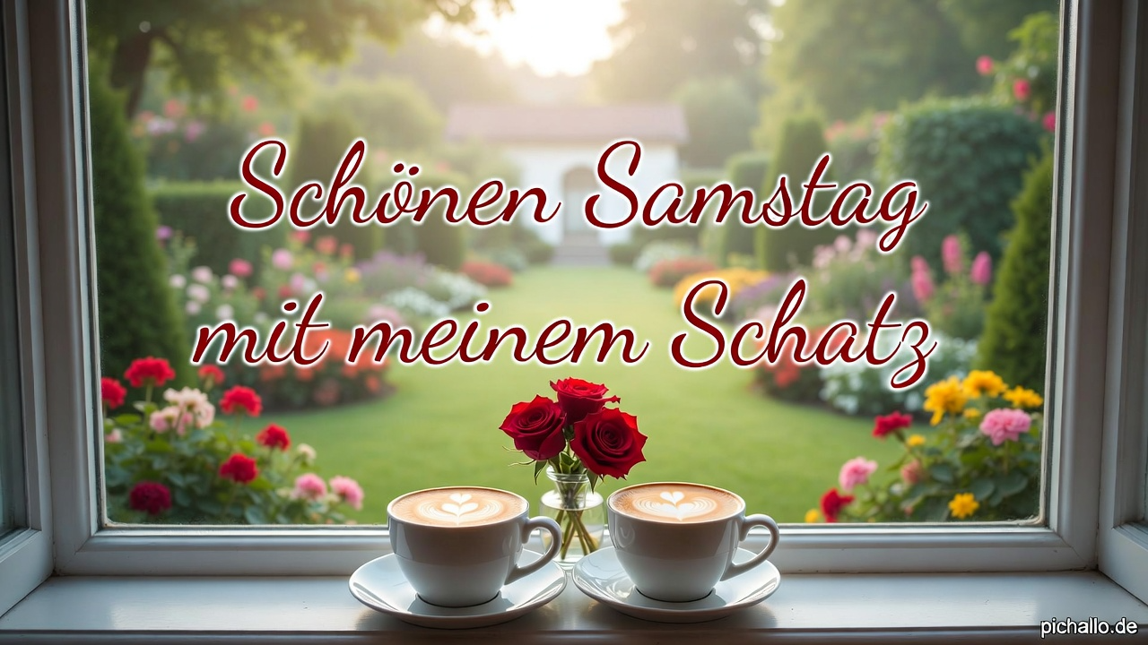 Zwei Herzen Latte Art Kaffee Samstag Morgen