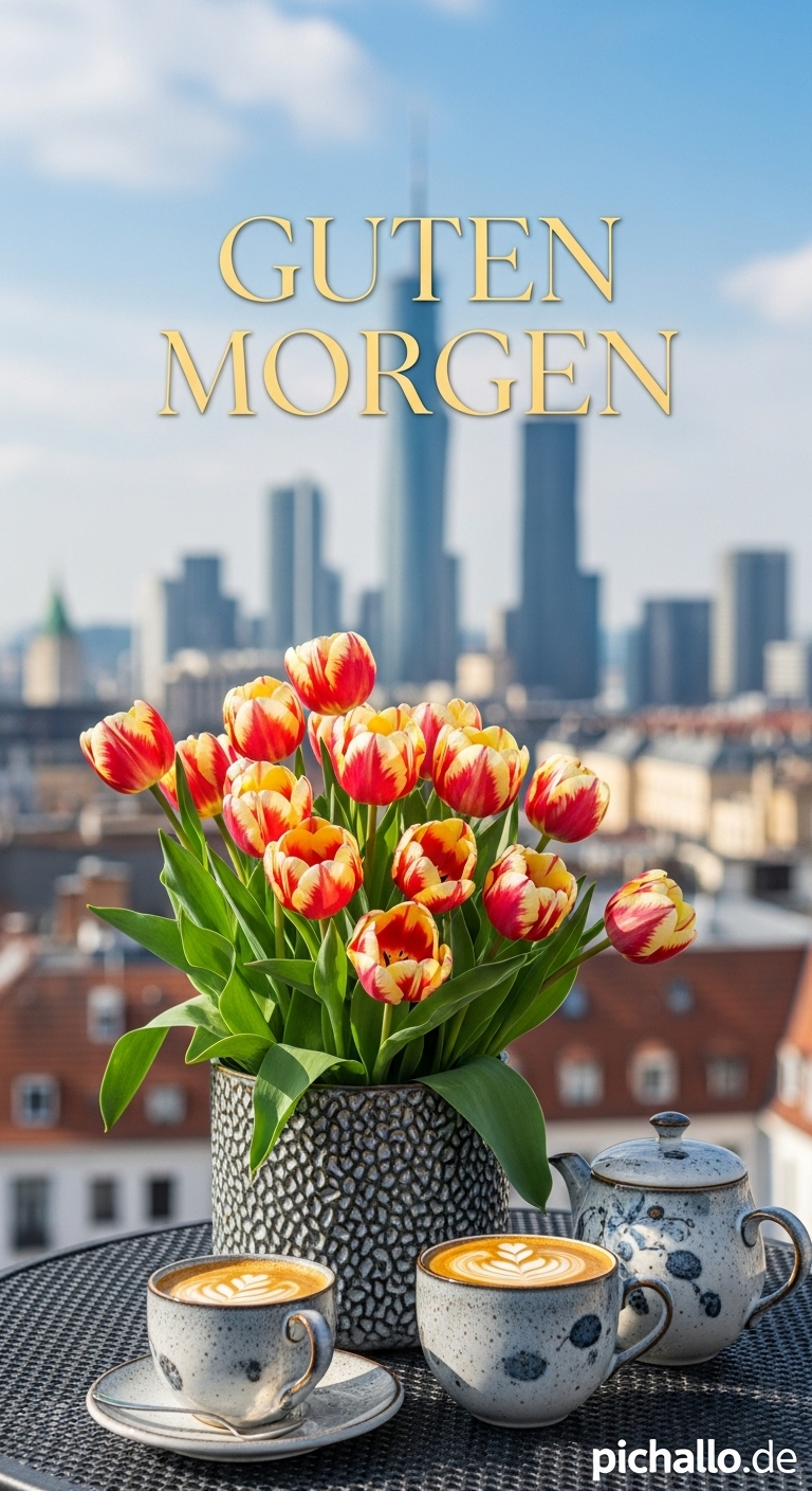 Exklusive Penthouse-Terrasse Guten Morgen Bilder