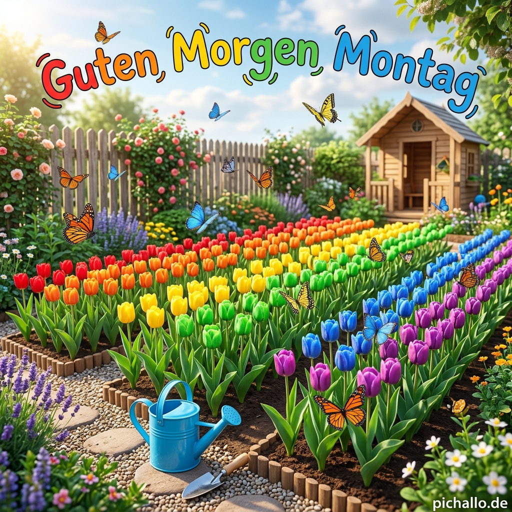 Fröhliche Frühlingsblumen Kinder Garten Bilder