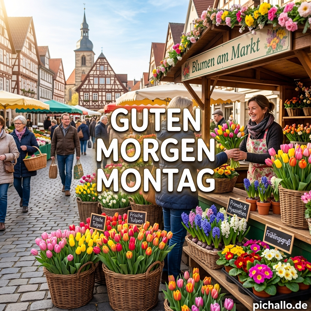 Fröhliche Frühlingsblumen Markt Bilder