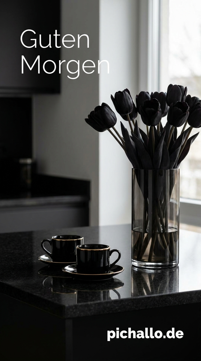 Haute Couture Schwarze Tulpen Guten Morgen Bilder