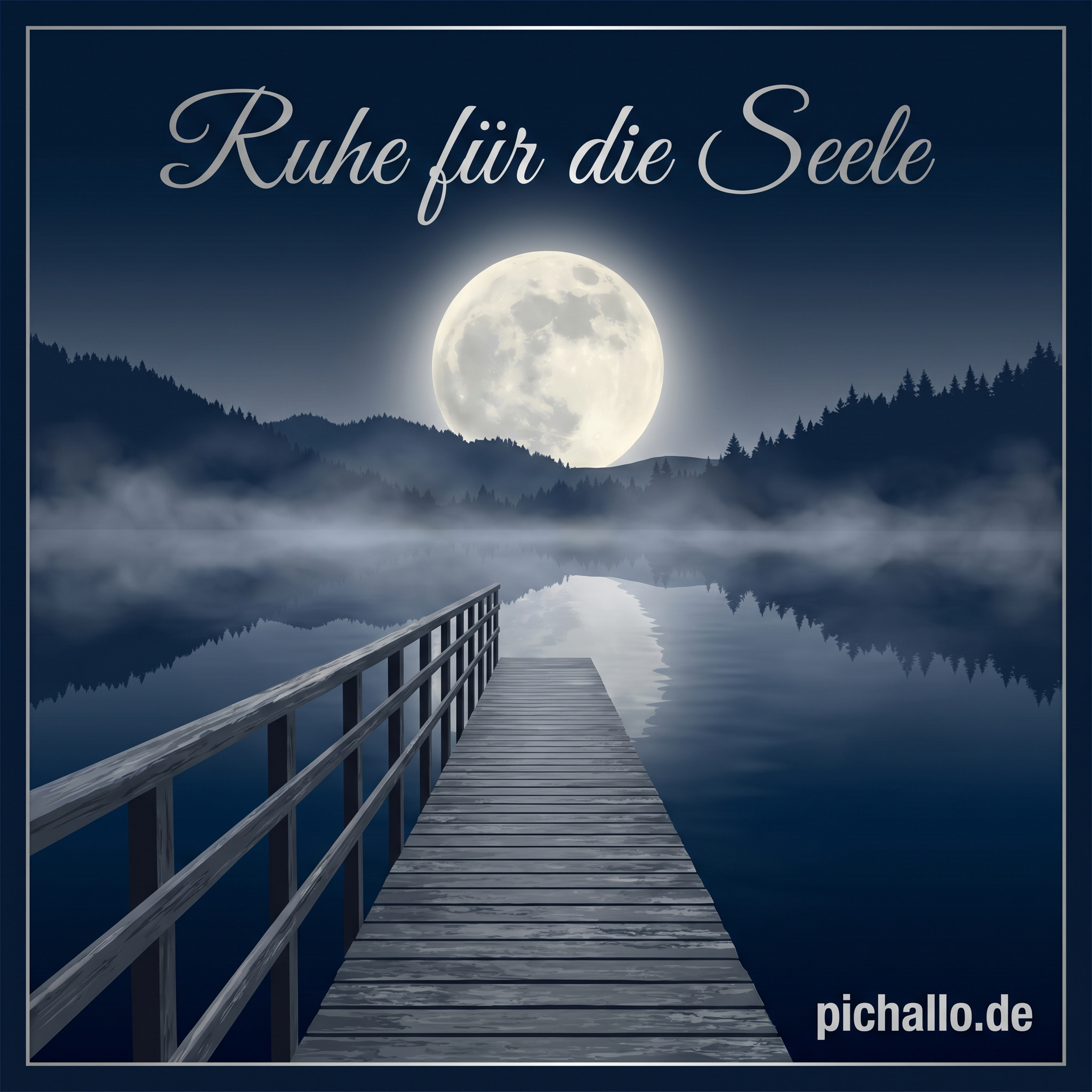 Holzsteg am Mondscheinsee Bilder bei Nacht