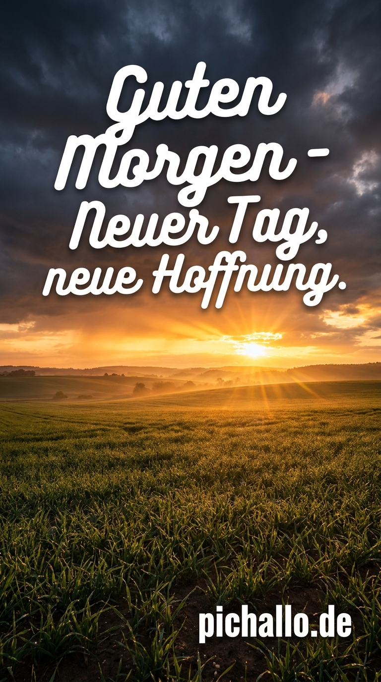 Inspirierender Sonnenaufgang nach dem Sturm Guten Morgen Bilder