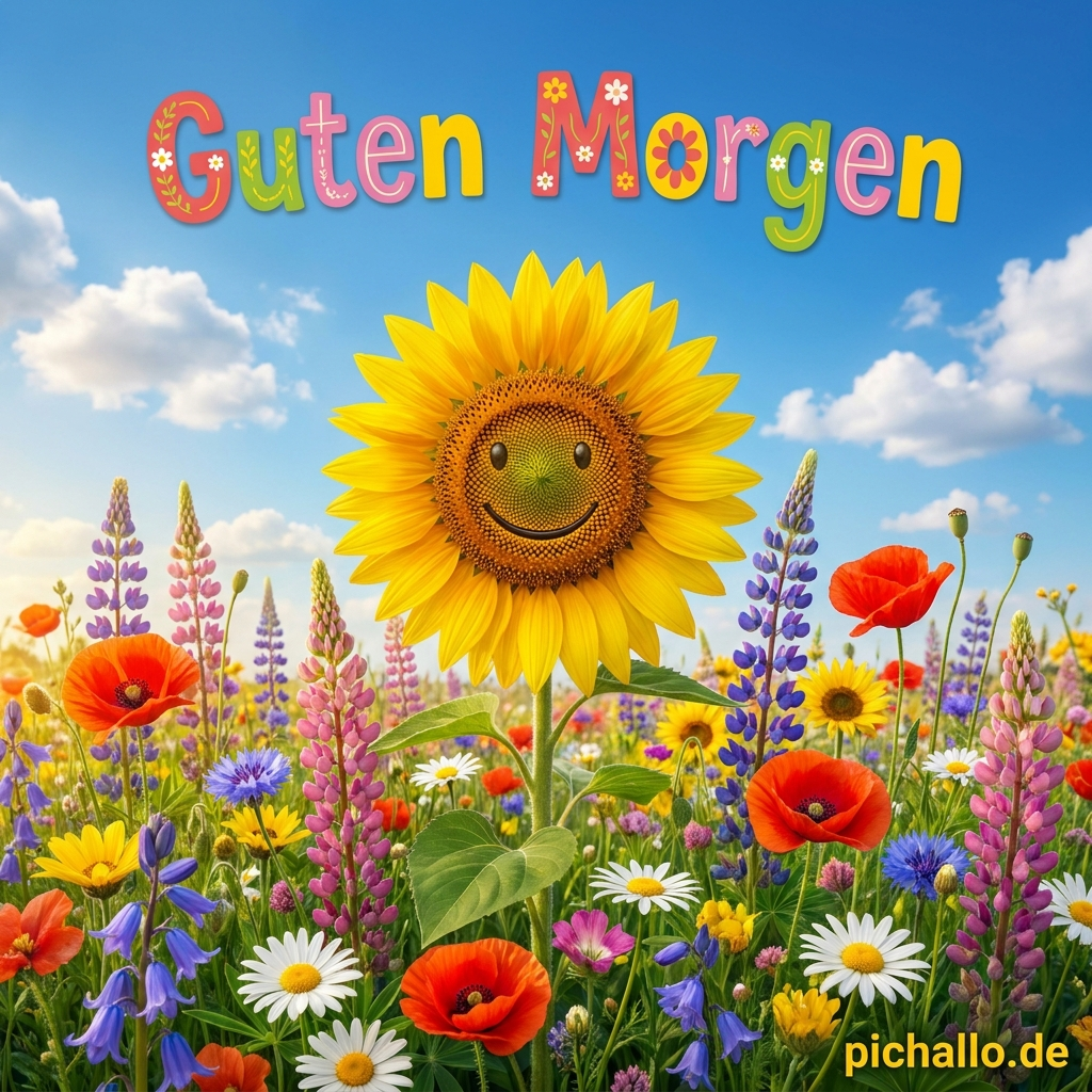 Lächelnnde Sonnenblume Guten Morgen Bilder
