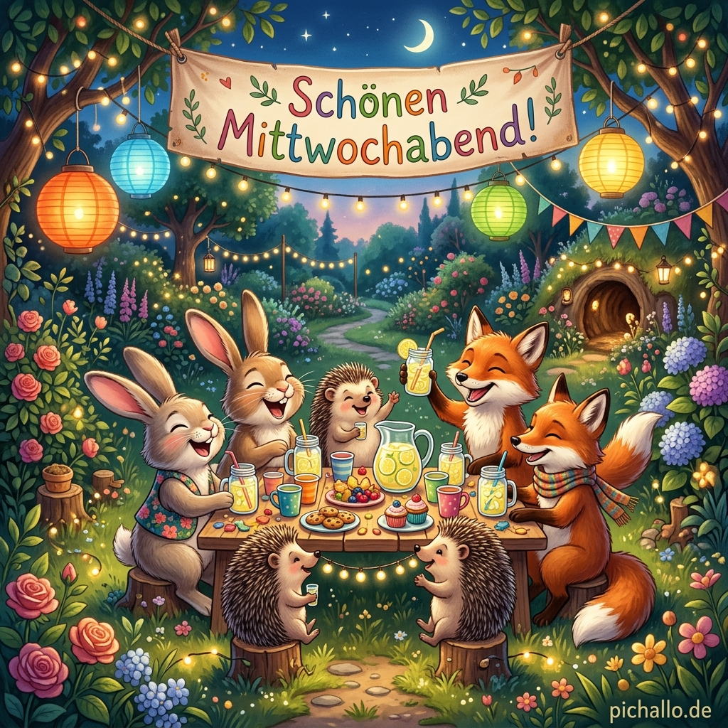 Lustige Tierparty Bilder zum Mittwochabend