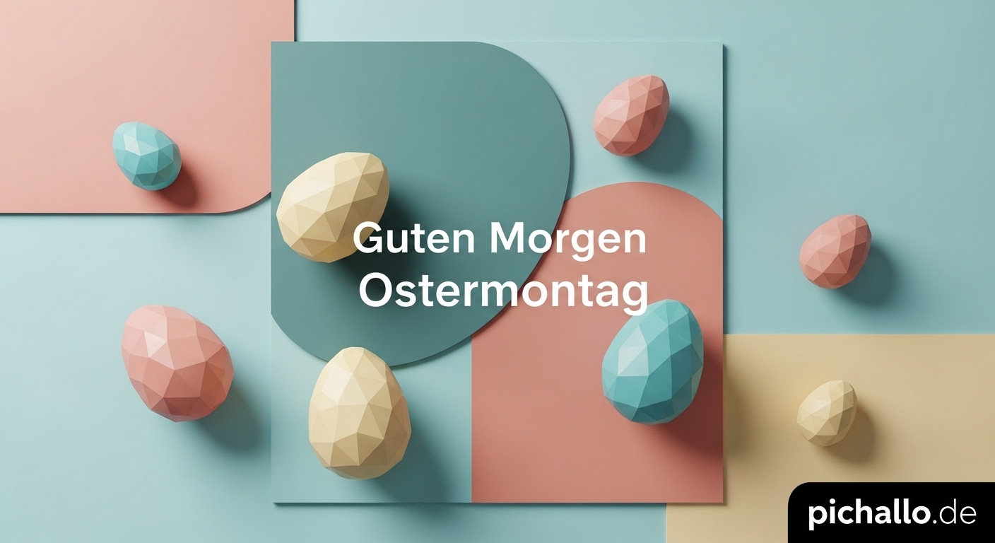 Modernes Minimalistisches Oster-Design Guten Morgen Ostermontag Bilder