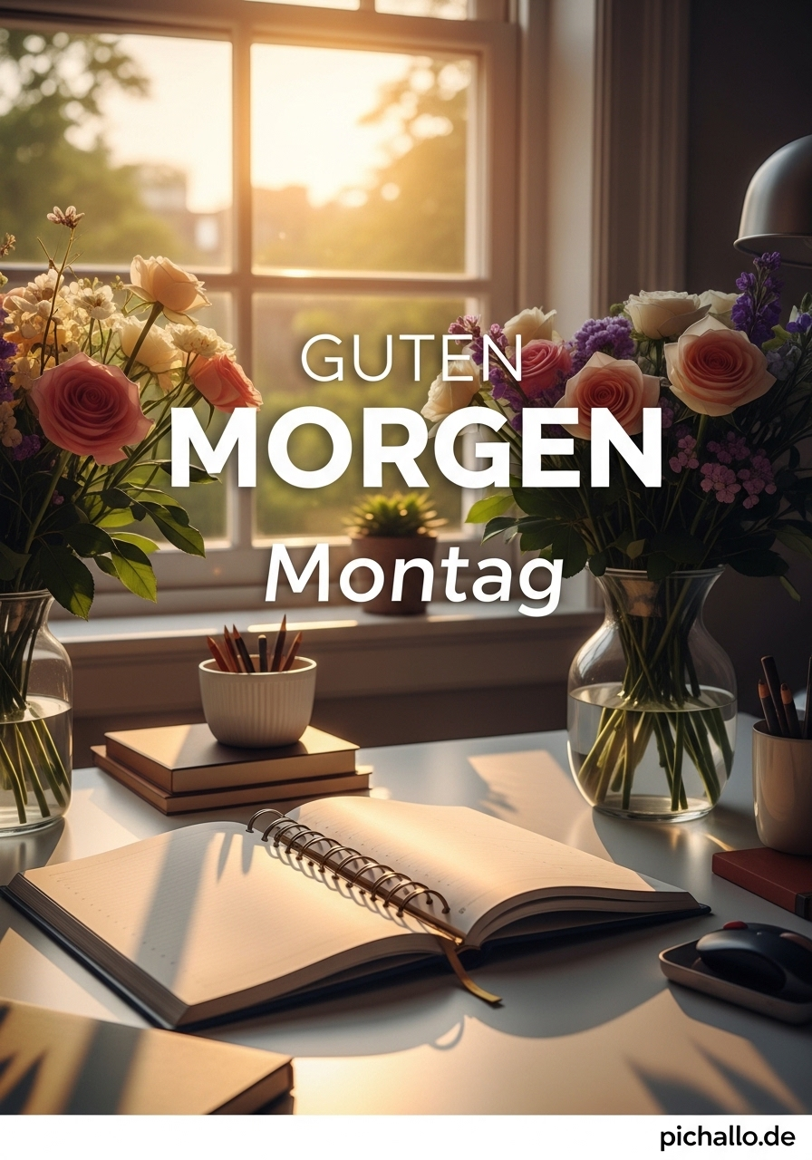 Motivierender Büro-Arbeitsplatz Guten Morgen Montag Bilder