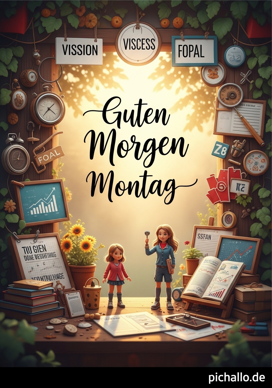 Motivierendes Vision Board Guten Morgen Montag Bilder