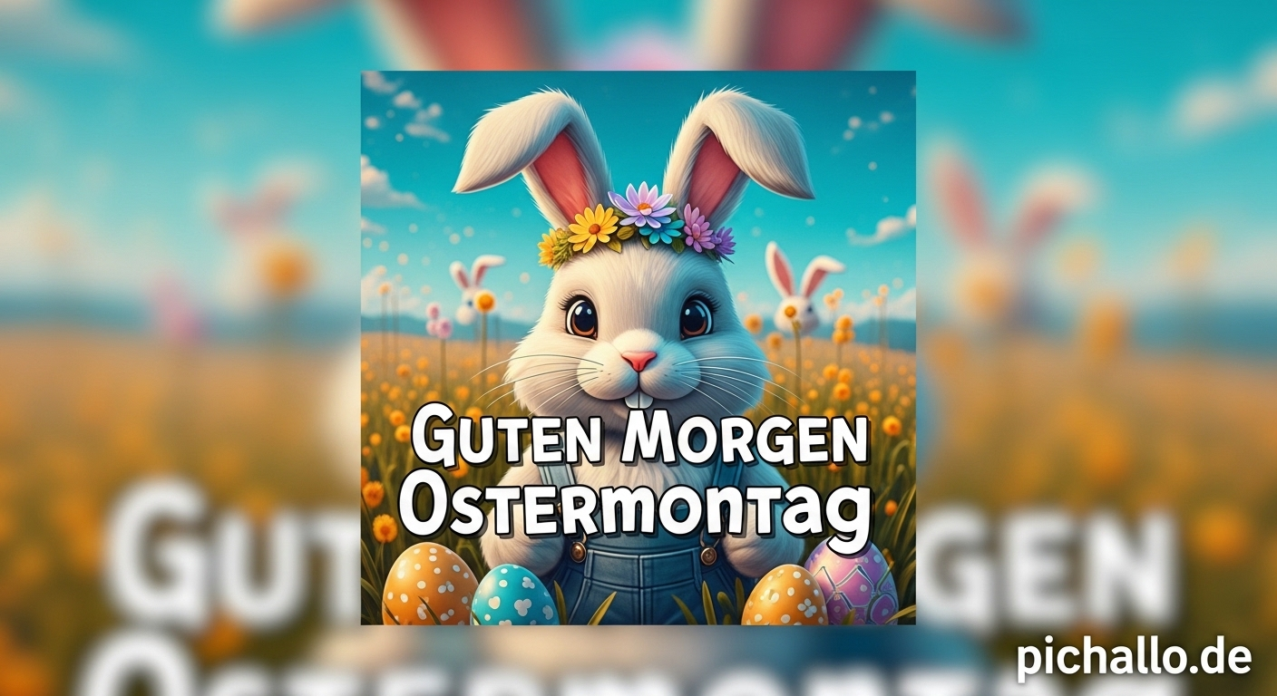 Osterhase Selfie für Social Media Guten Morgen Ostermontag Bilder