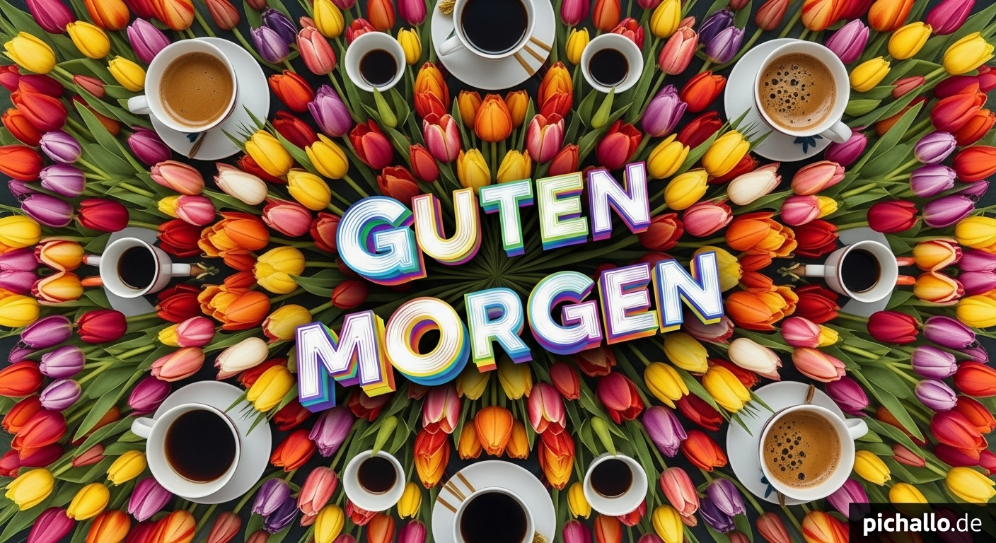 Regenbogen Tulpenexplosion Guten Morgen Bilder