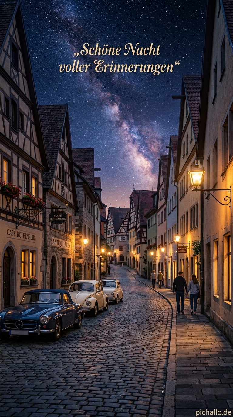 Retro Altstadt Sternenhimmel Bilder zum Mittwoch