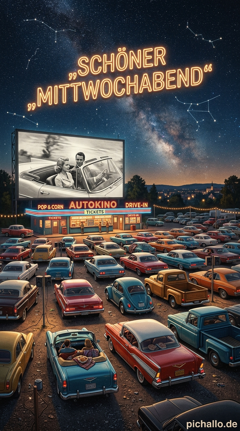 Retro Autokino Sternenhimmel Bilder zum Mittwochabend