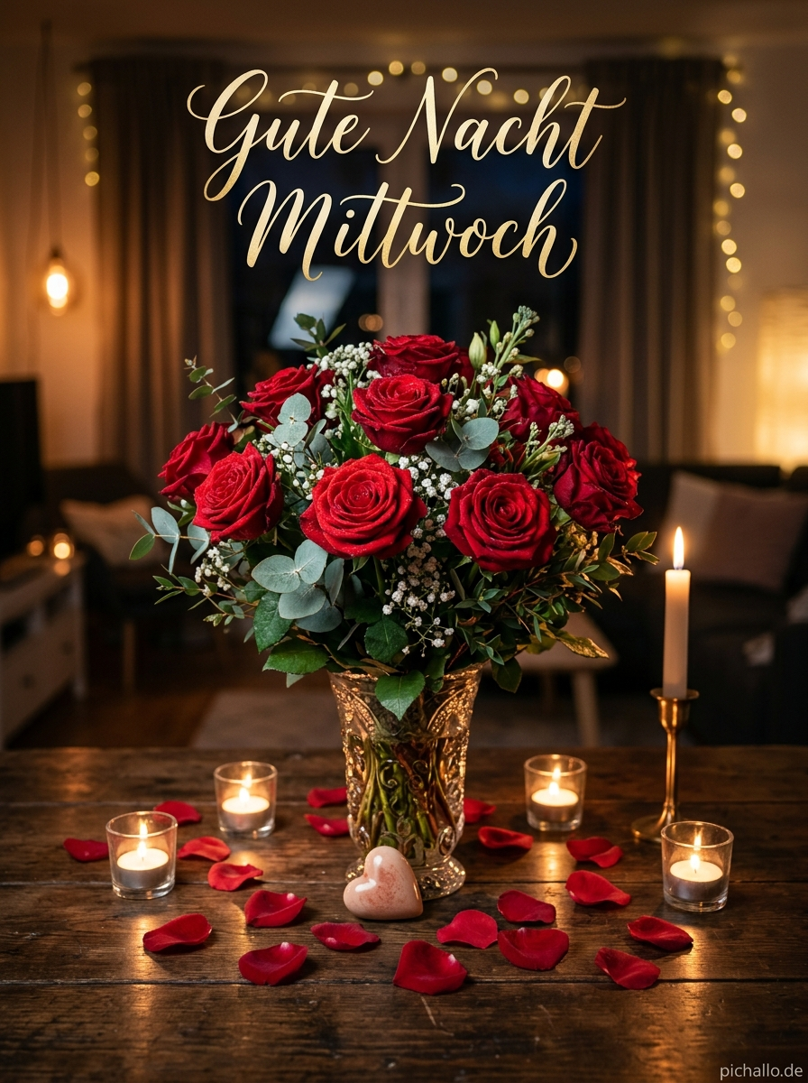 Romantische Gute Nacht Mittwoch Rosen Bilder